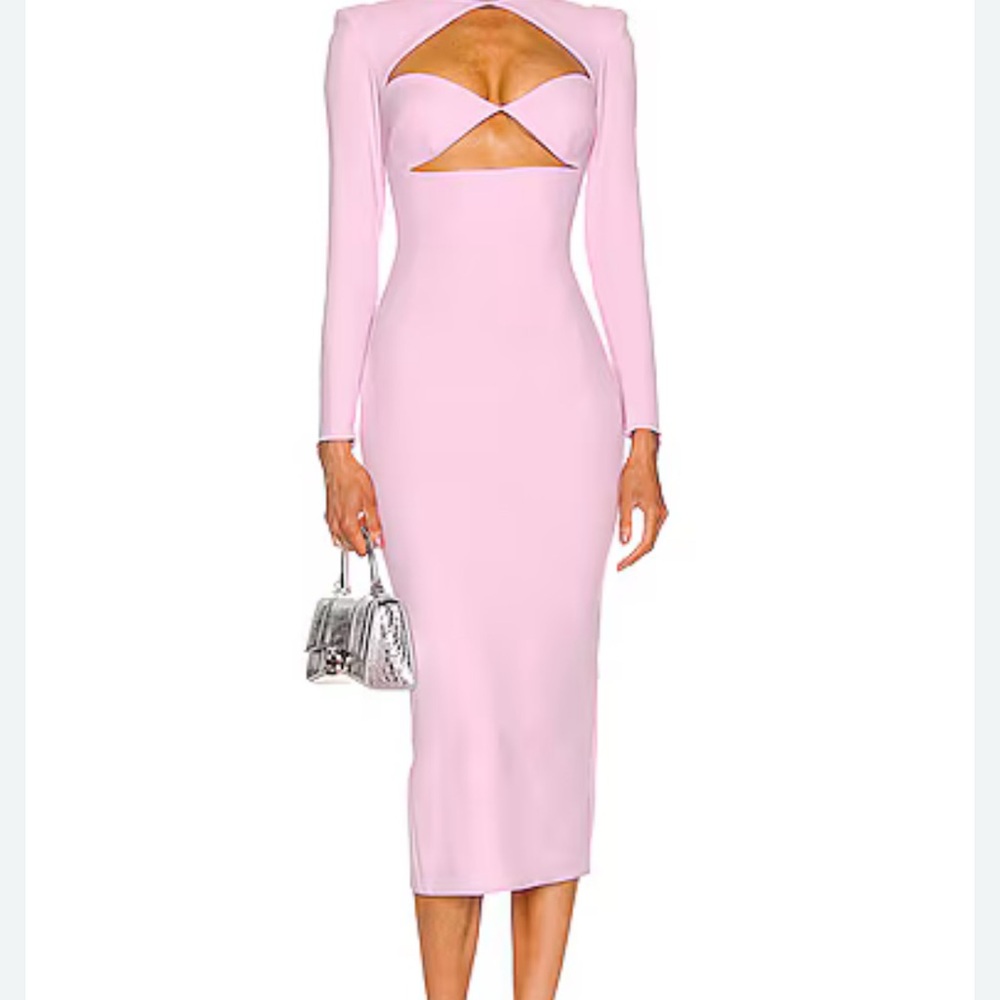 Alex Perry Pink Bodycon Long Sleeve Dress